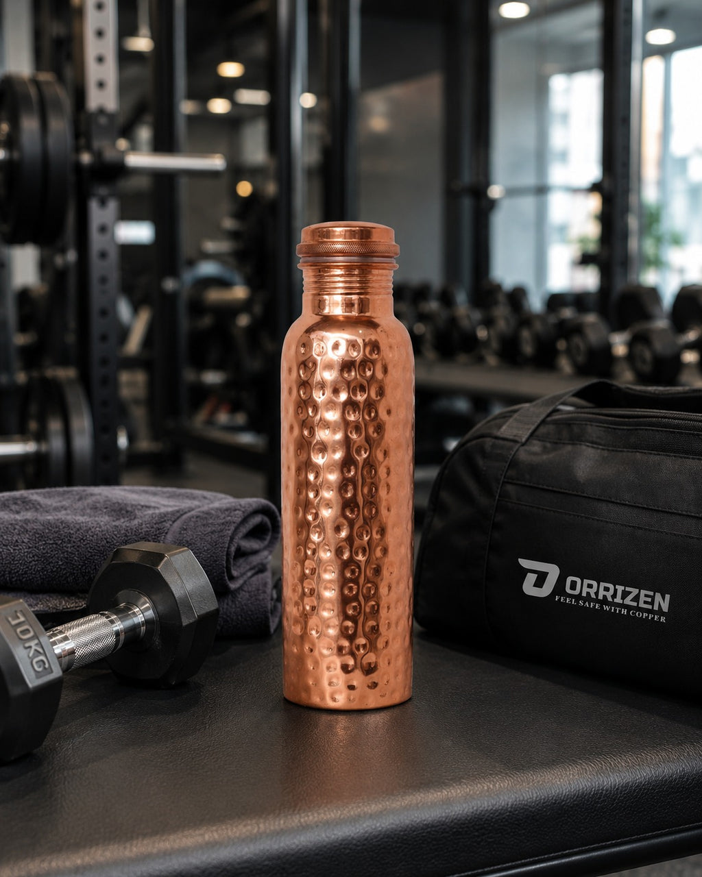 Handcrafted Hammered Pure Copper Water Bottle