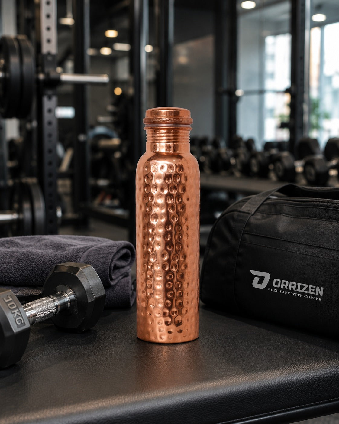 Handcrafted Hammered Pure Copper Water Bottle