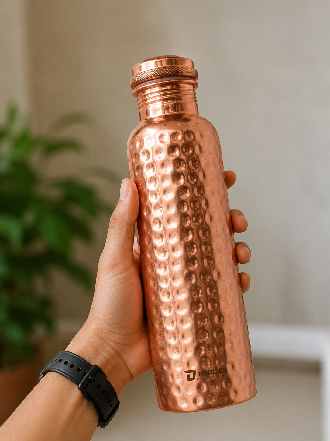 Handcrafted Hammered Pure Copper Water Bottle